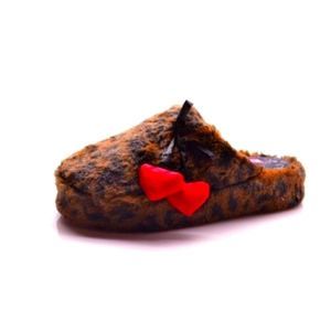 BETSEY JOHNSON KISS MY FEET FAUX FUR SLIPPERS